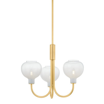 Estelle Three Light Chandelier in Aged Brass (428|H990803-AGB)